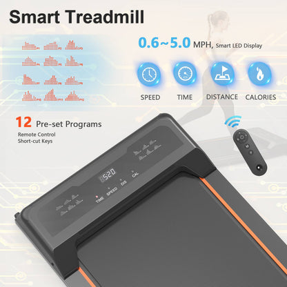 TreadPro Walking Pad Under Desk Treadmill LED Display And Remote Control Portable Treadmill
